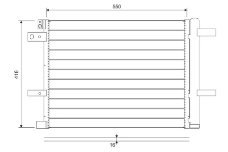 Конденсатор кондиціонера (з осушувачем) DS DS 7, DS 9, CITROEN BERLINGO, BERLINGO/MINIVAN, C4 GRAND PICASSO II, C4 PICASSO II, C4 SPACETOURER, C5 AIRCROSS, GRAND C4 SPACETOURER 1.2-Electric 02.13- Valeo 822706