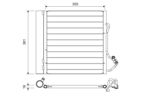 Радиатор кондиционера (с осушителем) Smart Cabrio/City-Coupe 0.6/0.8CDI 98-04 Valeo 822741