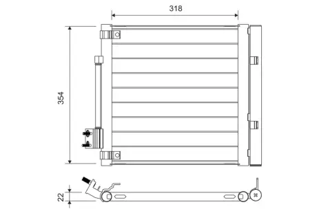 Радіатор кондиціонера MODEL S 14- Valeo 822758