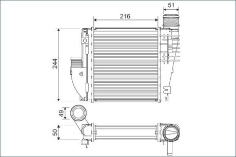 Радиатор интеркулера Peugeot 3008/308SW 1.2-2.0D 13- Valeo 822927