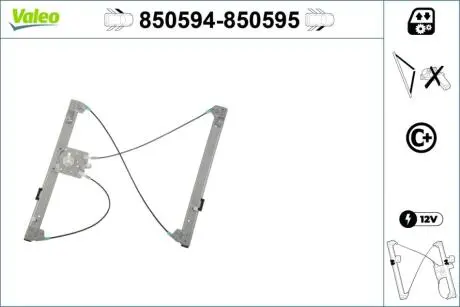 Стеклоподъемник Renault Laguna II 01-07 (спереди) (L) Valeo 850594
