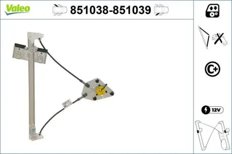 Склопідіймач Valeo 851038