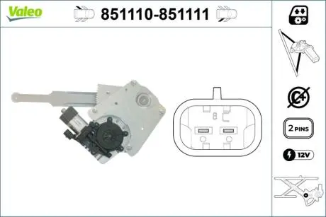 Склопідйомник Valeo 851110