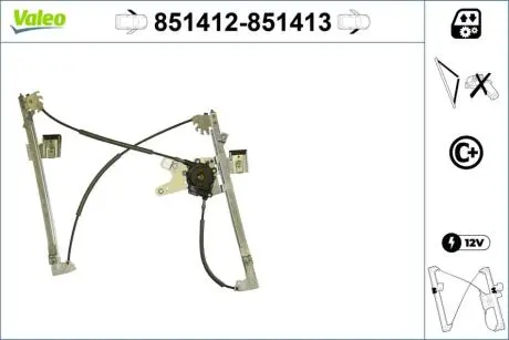 Склопідйомник Valeo 851412