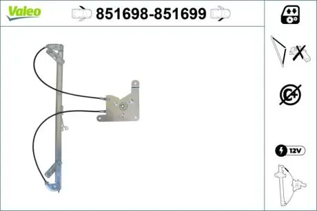 Склопідіймач Valeo 851698