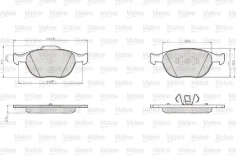 Колодки гальмівні FORD P. TRANSIT/TOURNERO CONNECT 02- Valeo 872440