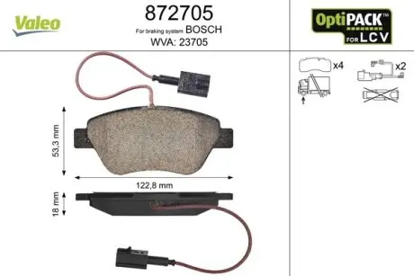 Колодки гальмівні CITROEN P. NEMO 1,3-1,4 HDI 08- Valeo 872705