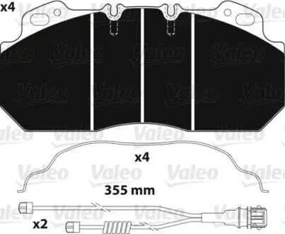 Тормозные колодки 249x110x28 Valeo 882217