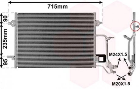 Конденсор кондиціонера A4/PASSAT5 ALL 94-98 Van Wezel 03005116