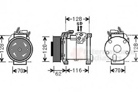 Компрессор кондиционера Van Wezel 0700K109