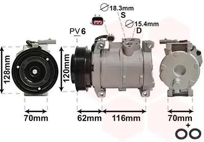 Компресор кондиціонера Van Wezel 0700K109