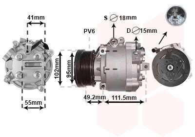 Компресор кондиціонера MITSUBISHI Van Wezel 3201K701