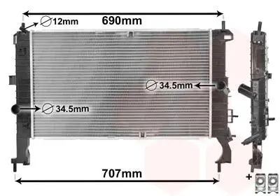 Радиатор, охлаждение двигателя Van Wezel 37002346