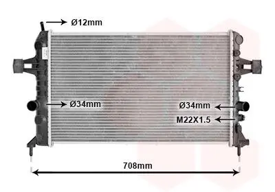Радиатор, охлаждение двигателя Van Wezel 37002440
