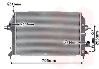 Радиатор, охлаждение двигателя Van Wezel 37002460