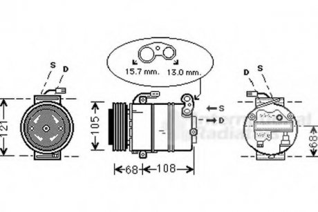 Компресор кондиціонера Van Wezel 3700K138 (фото 1)