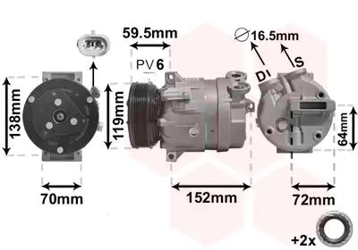 Компресор кондиціонера Van Wezel 3700K279