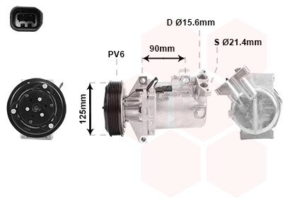 Компресор кондиціонера RENAULT Lodgy 1.6 i 03/12- Van Wezel 4300K495