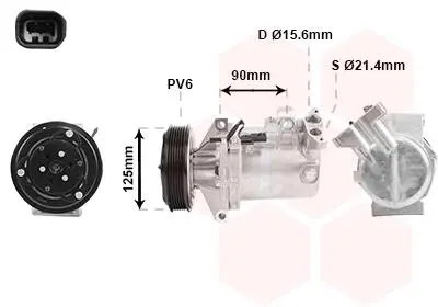 Компрессор кондиционера RENAULT Lodgy 1.6 i 03/12-(выр-во) Van Wezel 4300K495
