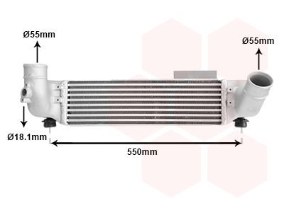 Радиатор интеркулера Kia Sorento 2.5CRDi 02- Van Wezel 83004209