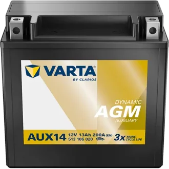 Акумулятор 12В 13Агод./200А AGM AUXILIARY (L+ m6) 150x87x146 B00 - без монтажного фланця (agm) VARTA 513106020K262