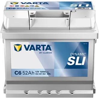 Акумулятор 12В 52Агод./520А (EN) Dynamic SLI (R+ стандартні клеми) 207x175x175 B13 - монтажний фланець 10.5мм (пусковий) VARTA 552401052K262