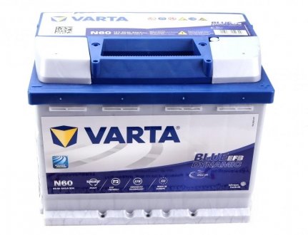 Акумуляторна батарея 60Ah/640A (242x175x190/+R/B13) (Start-Stop EFB) Blue Dynamic N60 VARTA 560500064 D842