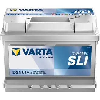 Акумулятор 12В 61Агод./600А (EN) Dynamic SLI (R+ стандартні клеми) 242x175x175 B13 - монтажний фланець 10.5мм (пусковий) VARTA 561400060K262
