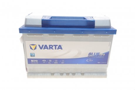 Акумуляторна батарея 70Ah/760A (278x175x190/+R/B13) (Start-Stop EFB) Blue Dynamic N70 VARTA 570500076 D842