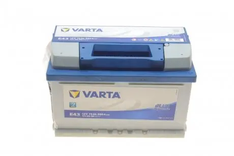 Акумуляторна батарея 72Ah/680A (278x175x175/+R/B13) Blue Dynamic E43 VARTA 572409068 3132