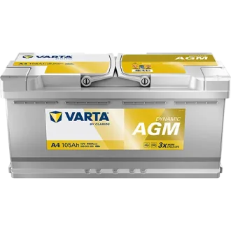 Акумулятор 12В 105Агод./950А (EN) Dynamic AGM START&STOP AGM (R+) 394x175x190 B13 - монтажний фланець 10.5мм VARTA 605901095K262