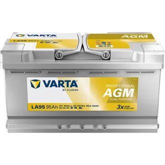Акумулятор 12В 95Агод. PROFESSIONAL DUAL PURPOSE AGM R+ 353x175x190мм, B13 - монтажний фланець 10.5мм VARTA 840095085K312