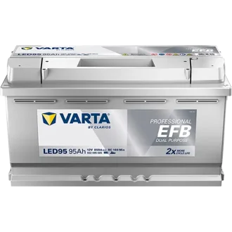 Акумулятор 12В 95Агод. PROFESSIONAL DUAL PURPOSE EFB R+ 353x175x190мм, B13 - монтажний фланець 10.5мм подвійного призначення/efb VARTA 932095085K312