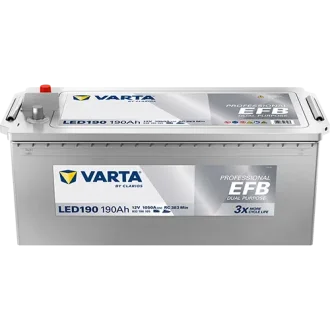 Акумулятор 12В 190Агод. PROFESSIONAL DUAL PURPOSE EFB L+ 513x223x223мм, B00 - без монтажного фланця подвійного призначення/efb VARTA 932190105K312