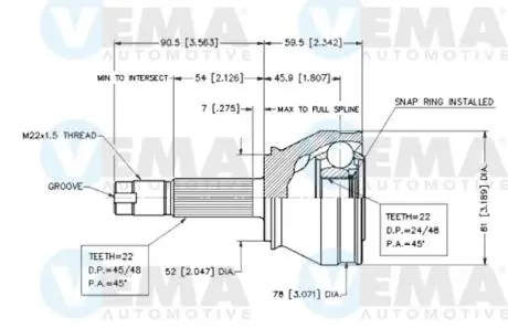 Автозапчасть VEMA 18626