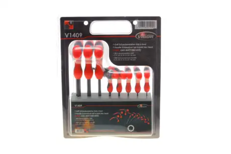 Набір викруток (8 шт.) (6-гранних з Т-образною рукояткою) VIGOR V1409