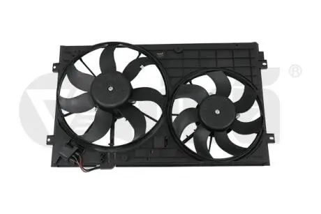 Диффузор вентилятора с двумя вентиляторами 200W+150W с блоком управления VW Touran (03-10)/Audi A3 (03-12) Vika 91210547801