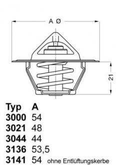 Термостат Audi Ford Seat VW - знято з виробництва WAHLER 302188