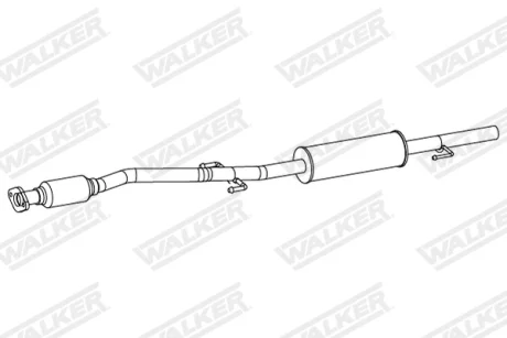Глушник вихлопної системи середній HYUNDAI I10 I 1.1/1.1LPG 12.07-12.13 WALKER 24494
