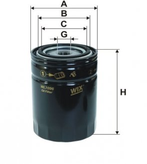 Фильтр масляный двигателя DAF (TRUCK) /OP549 (выр-во -FILTERS UA) WIX FILTERS WL7096 (фото 1)