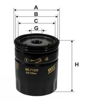 Фільтр масляний двигуна BMW /OP556 (WIX-FILTERS UA) WIX FILTERS WL7105