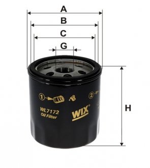 Фільтр масляний двигуна FORD, TOYOTA /OP618 (вир-во WIX-FILTERS) WIX FILTERS WL7172