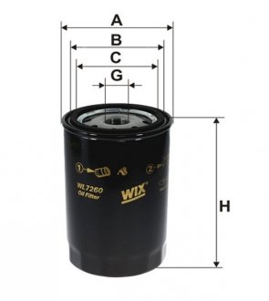 Фильтр масляный двигателя (выр-во -FILTERS) WIX FILTERS WL7260 (фото 1)