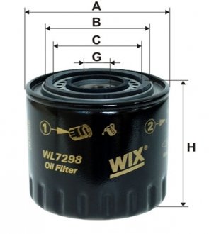 Фильтр масляный двигателя /OP594/2 (выр-во WIX-FILTERS) WIX FILTERS WL7298