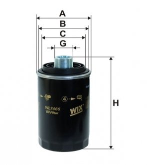 Фільтр масляний двигуна /OP526/7 (вир-во WIX-FILTERS) WIX FILTERS WL7466