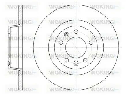 Гальмівний диск задн. Proace/Dispatch/Jumpy/Expert/Scudo 06-16 WOKING D61053.00