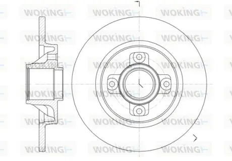 Диск тормозной задн. (Remsa) PSA Berlingo Partner II / C4 Picasso / 308 30 WOKING D6105800