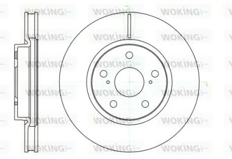 Диск тормозной Lexus IS 05> 12> / перед (D61076.10) WOKING D6107610