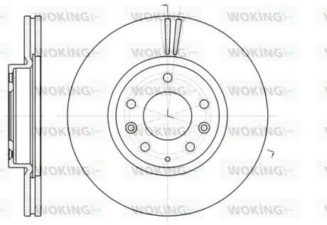 Тормозной диск перед. Mazda 6/Atenza/6 (07-21) WOKING D61235.10