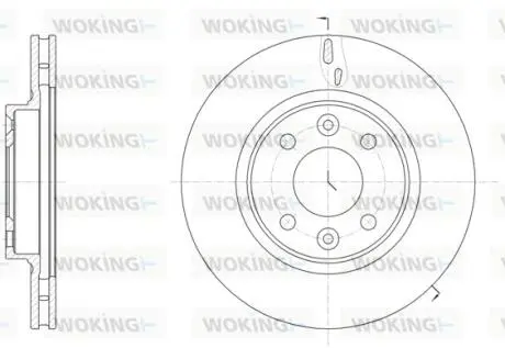 Гальмівний диск перед. Clio/Fortwo/Logan/Sandero/Symbol (12-21) WOKING D61535.10